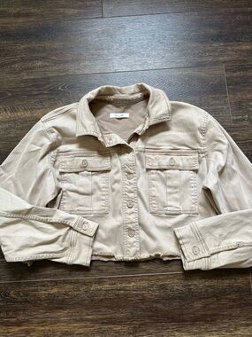 Splendid Frayed Cropped Denim Jacket